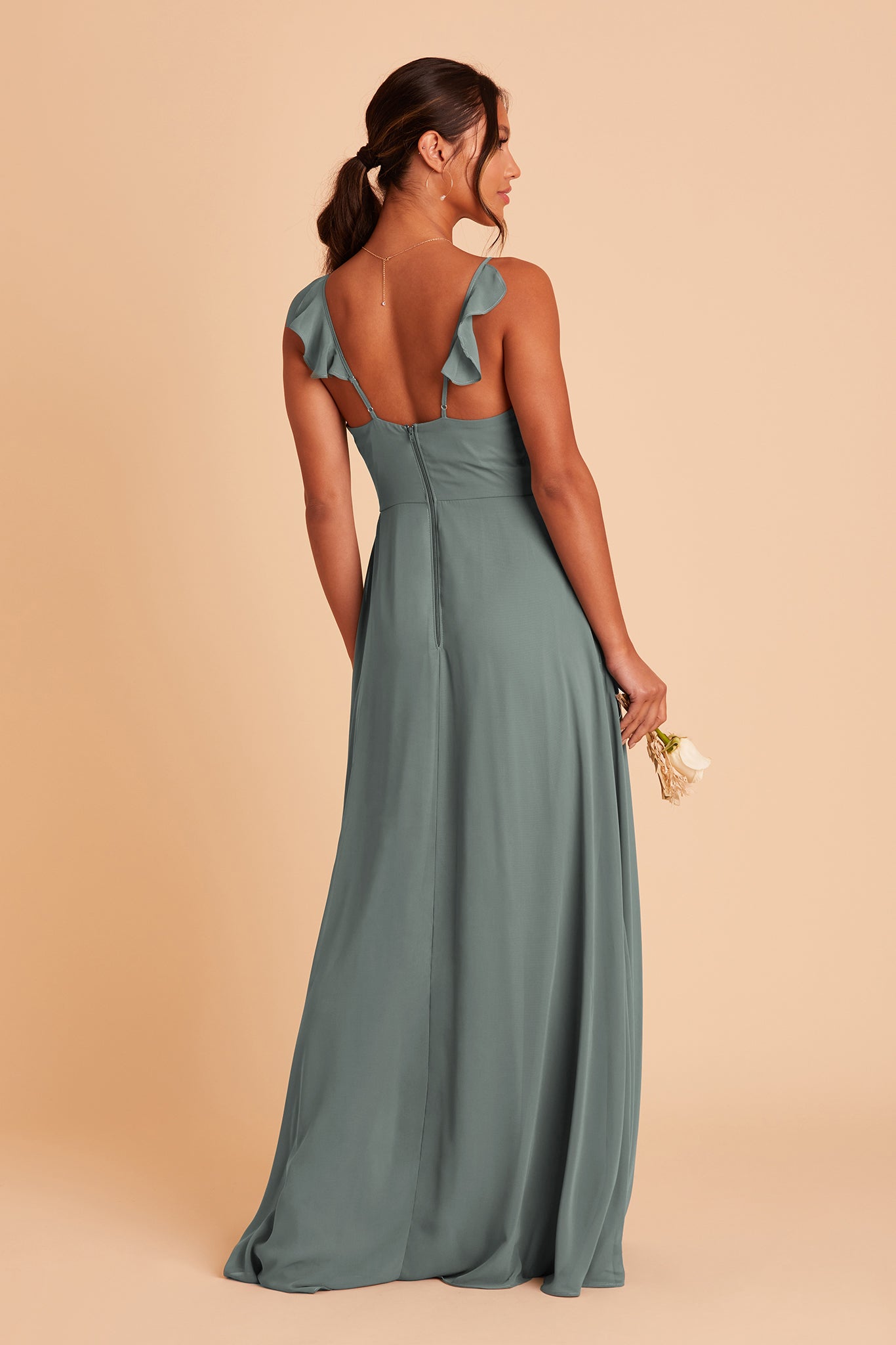 Adelle Chiffon Bridesmaid Dress Sea ...